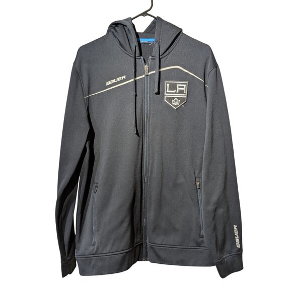 Vintage Bauer LA Kings Black Full Zip Hooded Jacket Men's Size Approx. L - Picture 1 of 13